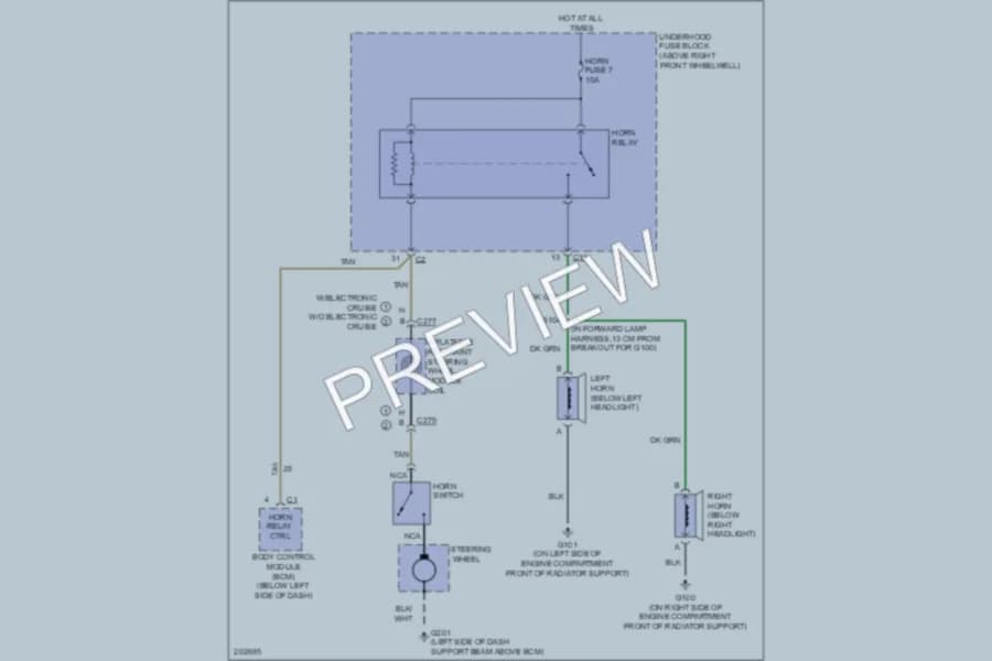 2005 Saturn Relay Horn wiring diagram preview
