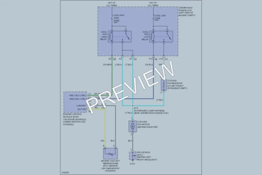 2005 Saturn VUE Cooling Fan wiring diagram preview