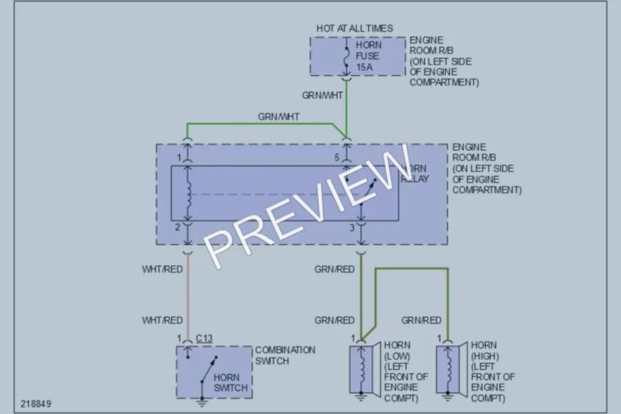 2005 Scion xA Horn wiring diagram preview