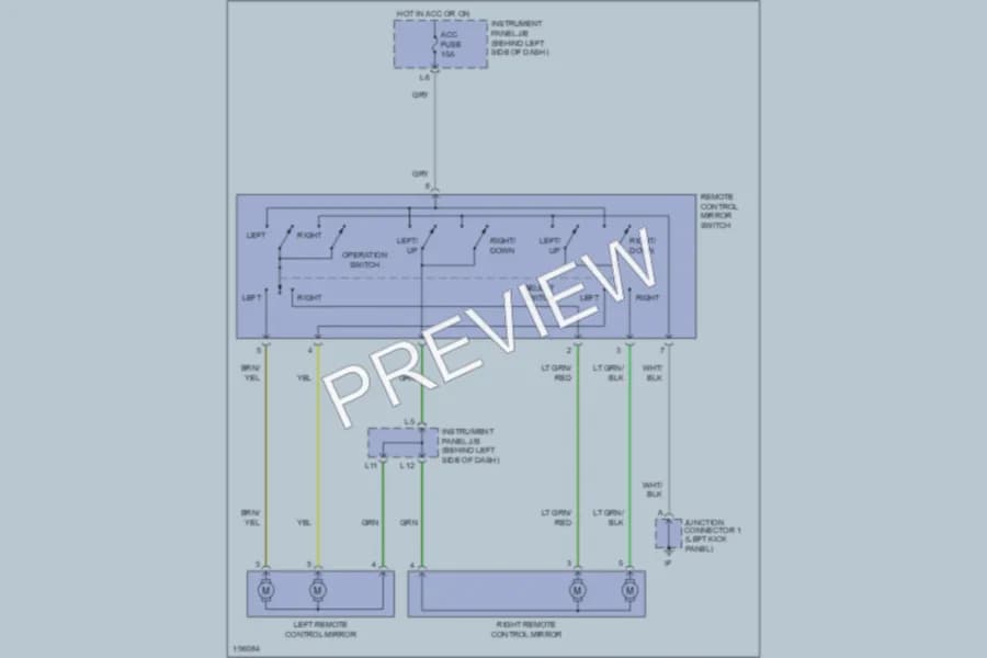 2005 Scion xA Power Mirrors wiring diagram preview