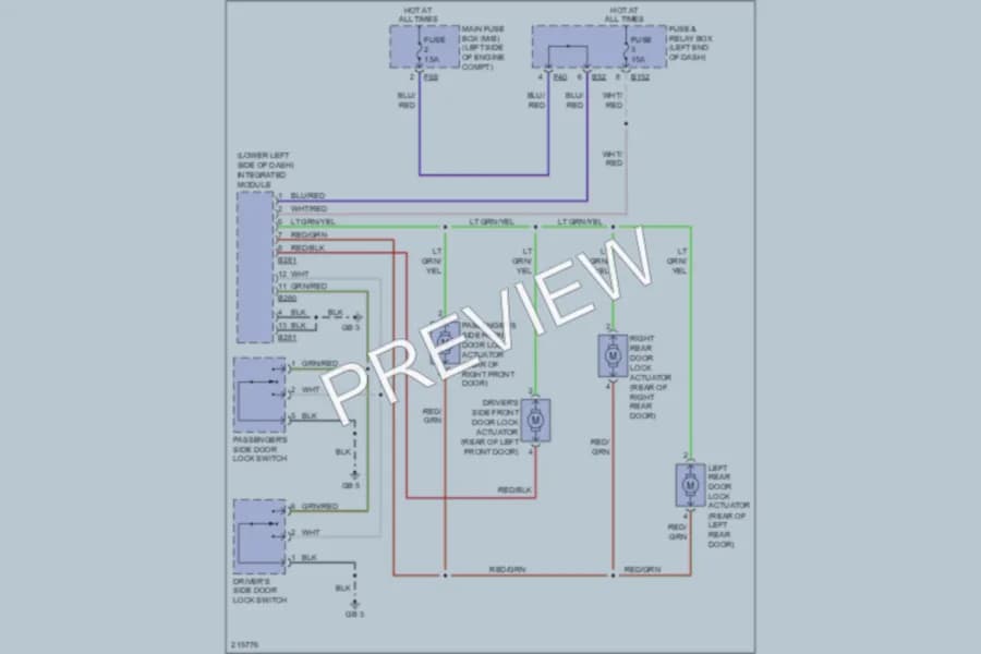 2005 Subaru Baja Power Door Locks wiring diagram preview