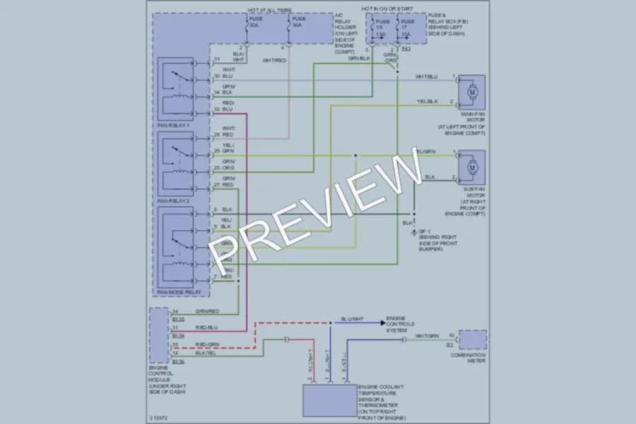 2005 Subaru Forester Cooling Fan wiring diagram preview