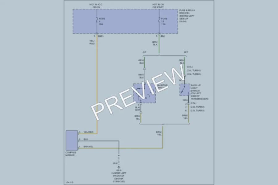 2005 Subaru Impreza Power Mirrors wiring diagram preview