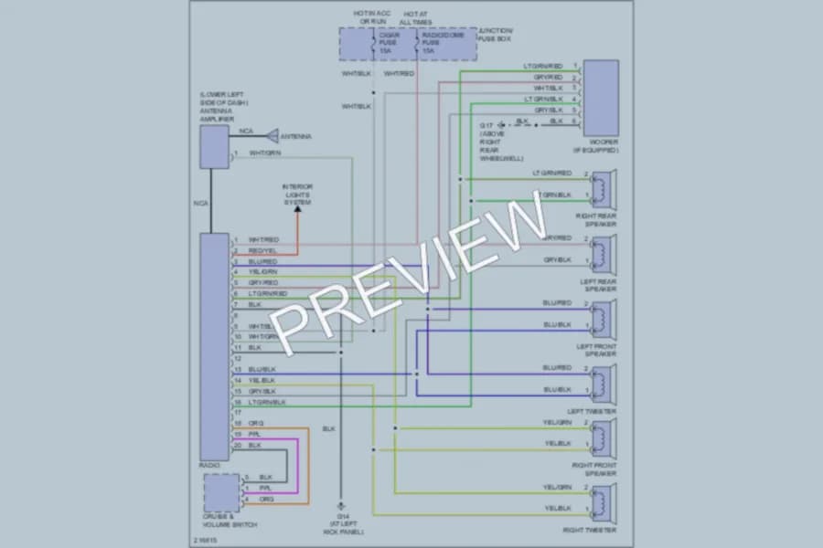 2005 Suzuki Aerio Radio wiring diagram preview