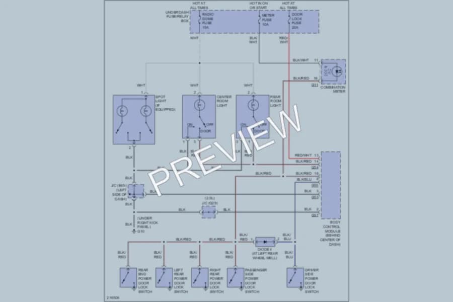 2005 Suzuki GrandVitara Interior Lights wiring diagram preview