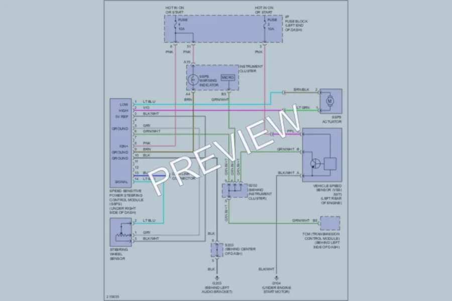 2005 Suzuki Reno Electronic Power Steering wiring diagram preview