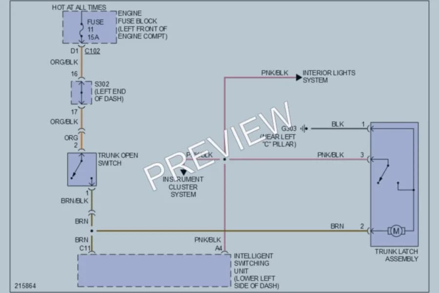 2005 Suzuki Verona Trunk Tailgate Fuel Door wiring diagram preview