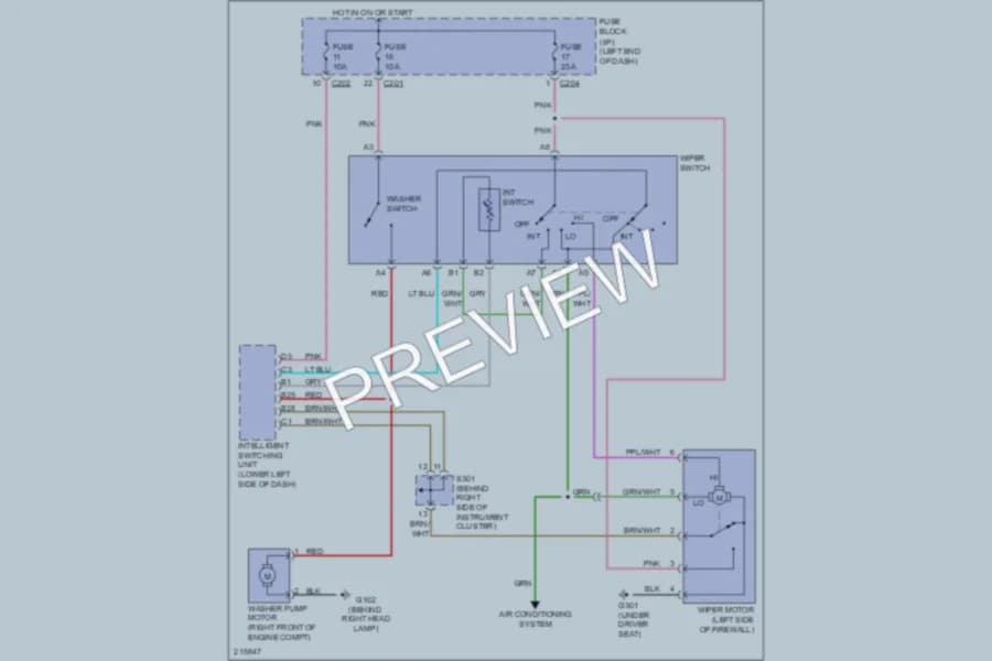 2005 Suzuki Verona Wiper Washer wiring diagram preview