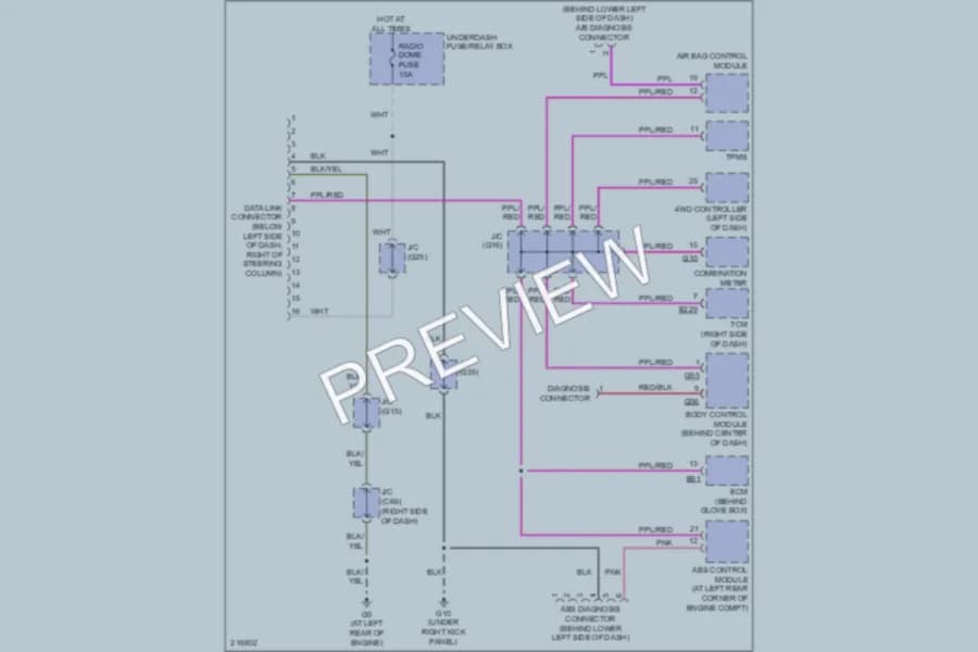 2005 Suzuki XL7 Computer Data Lines wiring diagram preview