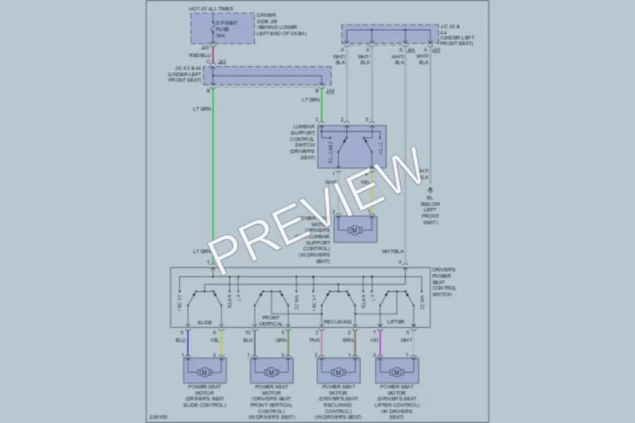 2005 Toyota 4Runner Power Seats wiring diagram preview