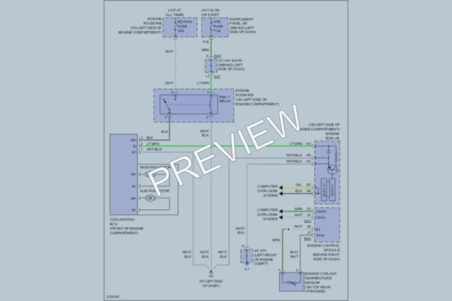 2005 Toyota Avalon Cooling Fan wiring diagram preview