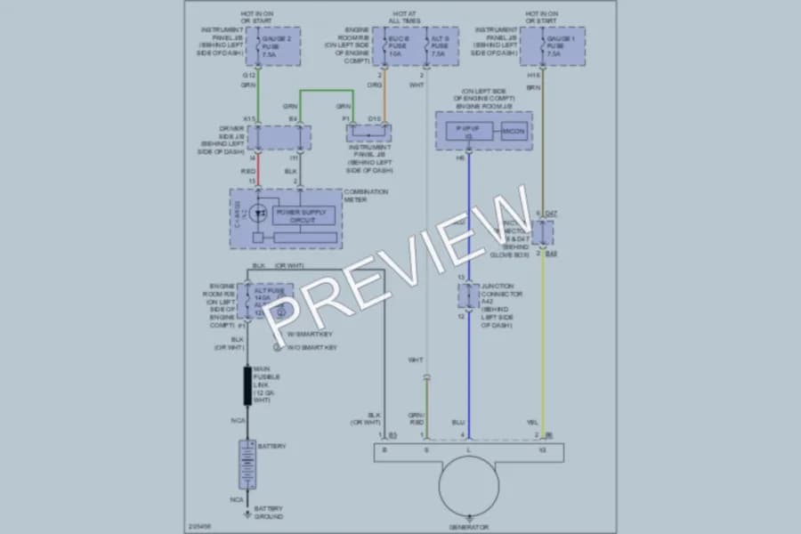 2005 Toyota Avalon Starting Charging wiring diagram preview
