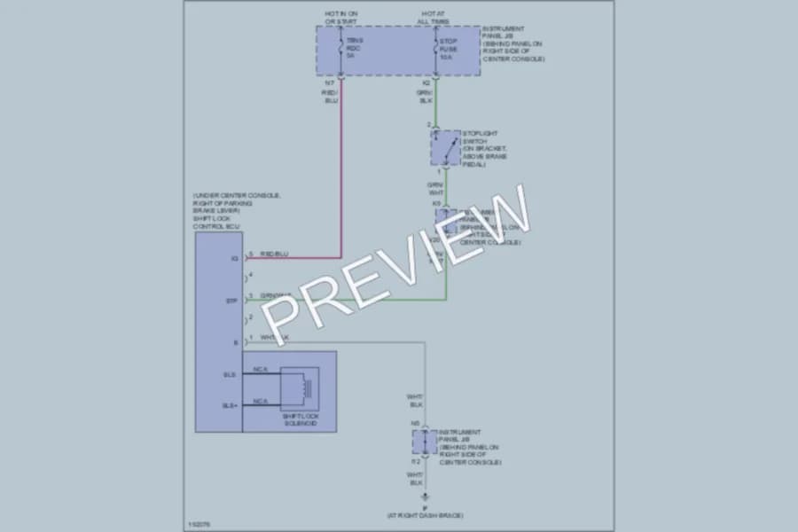 2005 Toyota Celica Shift Interlock wiring diagram preview