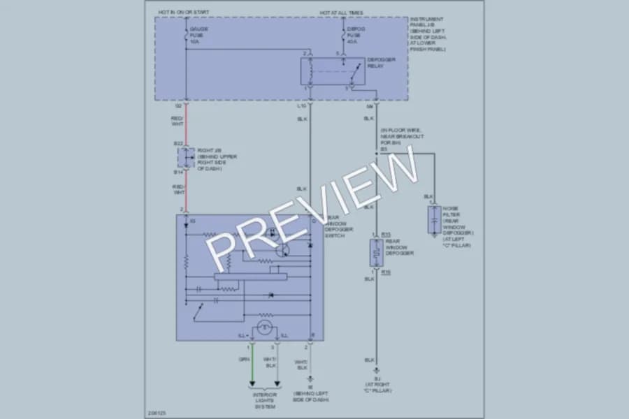 2005 Toyota Corolla Defoggers wiring diagram preview