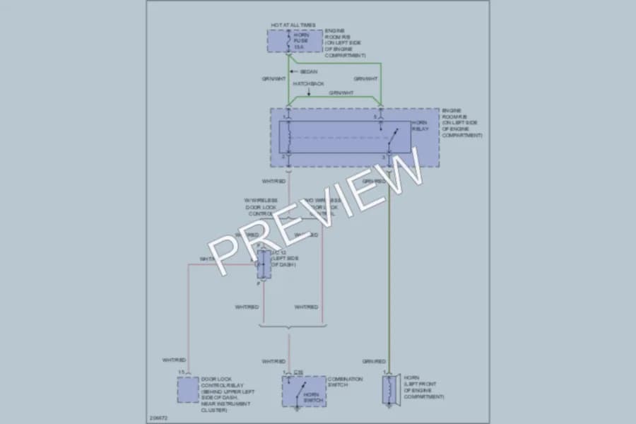 2005 Toyota Echo Horn wiring diagram preview