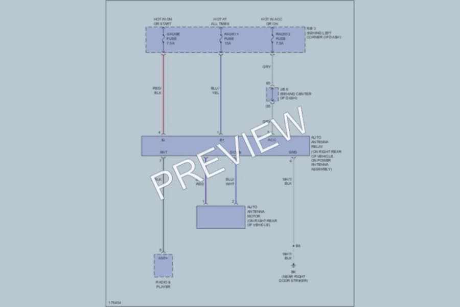 2005 Toyota MR2Spyder Power Antenna wiring diagram preview