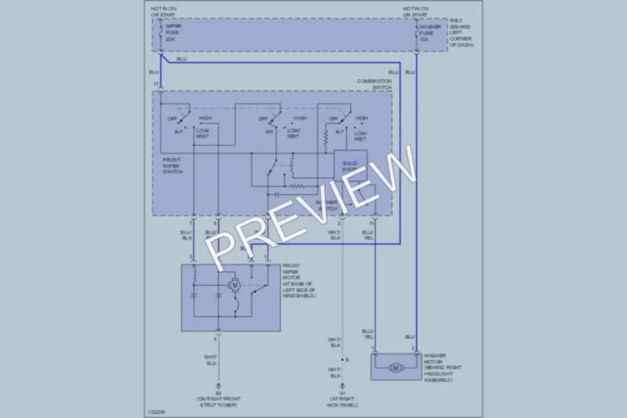 2005 Toyota MR2Spyder Wiper Washer wiring diagram preview