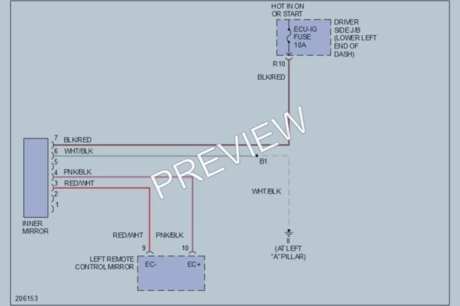 2005 Toyota Solara Power Mirrors wiring diagram preview