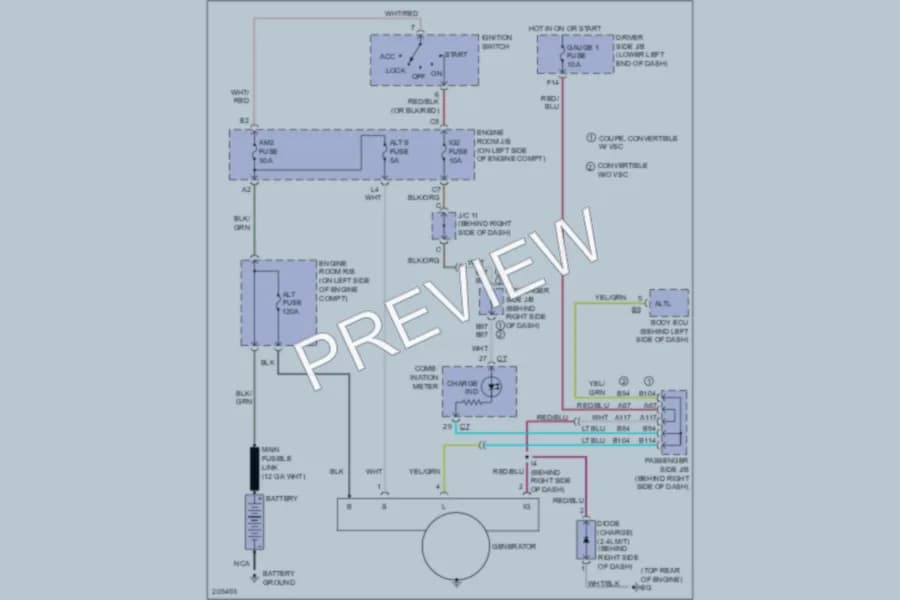 2005 Toyota Solara Starting Charging wiring diagram preview