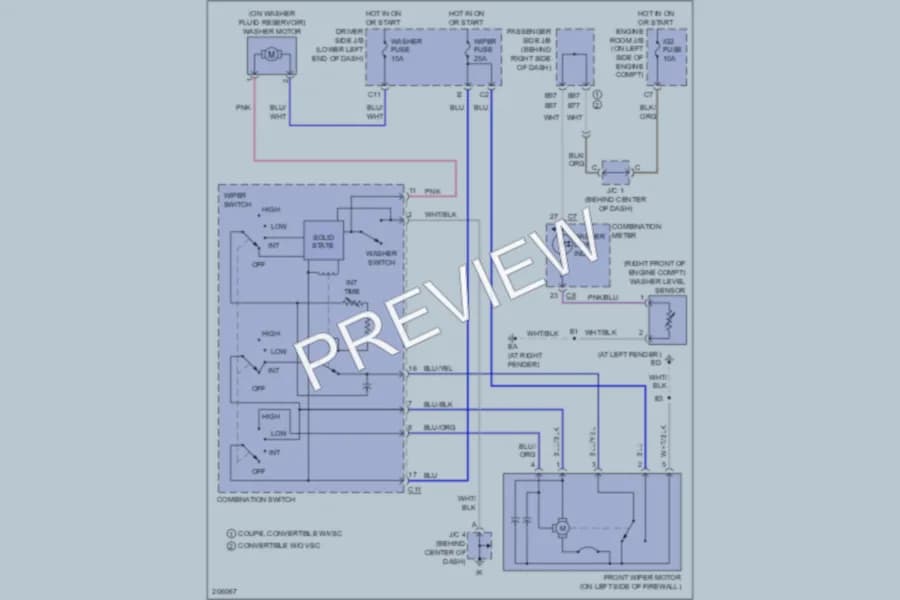 2005 Toyota Solara Wiper Washer wiring diagram preview