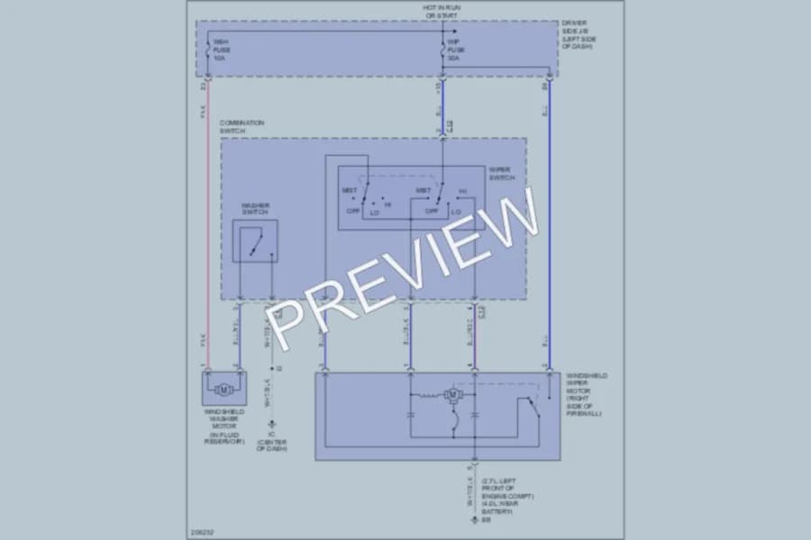 2005 Toyota Tacoma Wiper Washer wiring diagram preview
