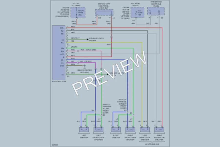 2005 Toyota Tundra Radio wiring diagram preview