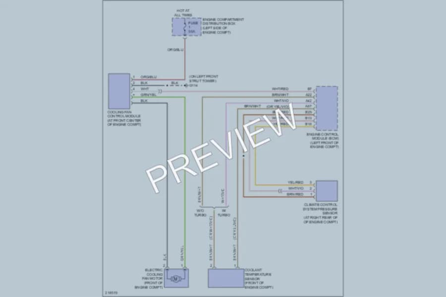 2005 Volvo S40 Cooling Fan wiring diagram preview