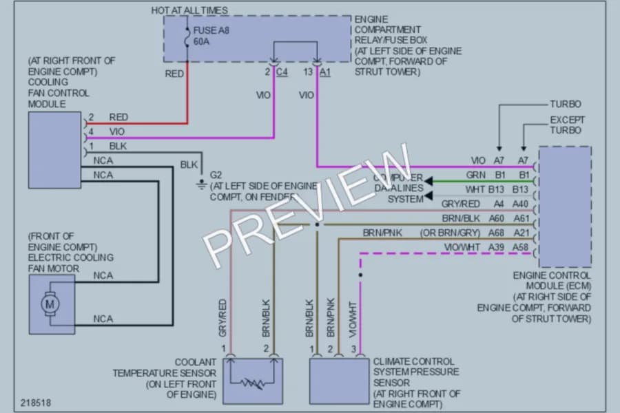 2005 Volvo S60 Cooling Fan wiring diagram preview