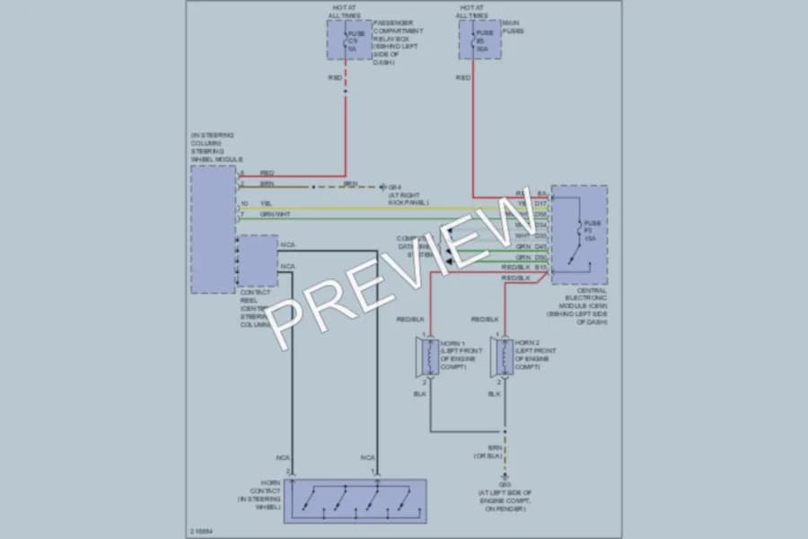 2005 Volvo S60 Horn wiring diagram preview