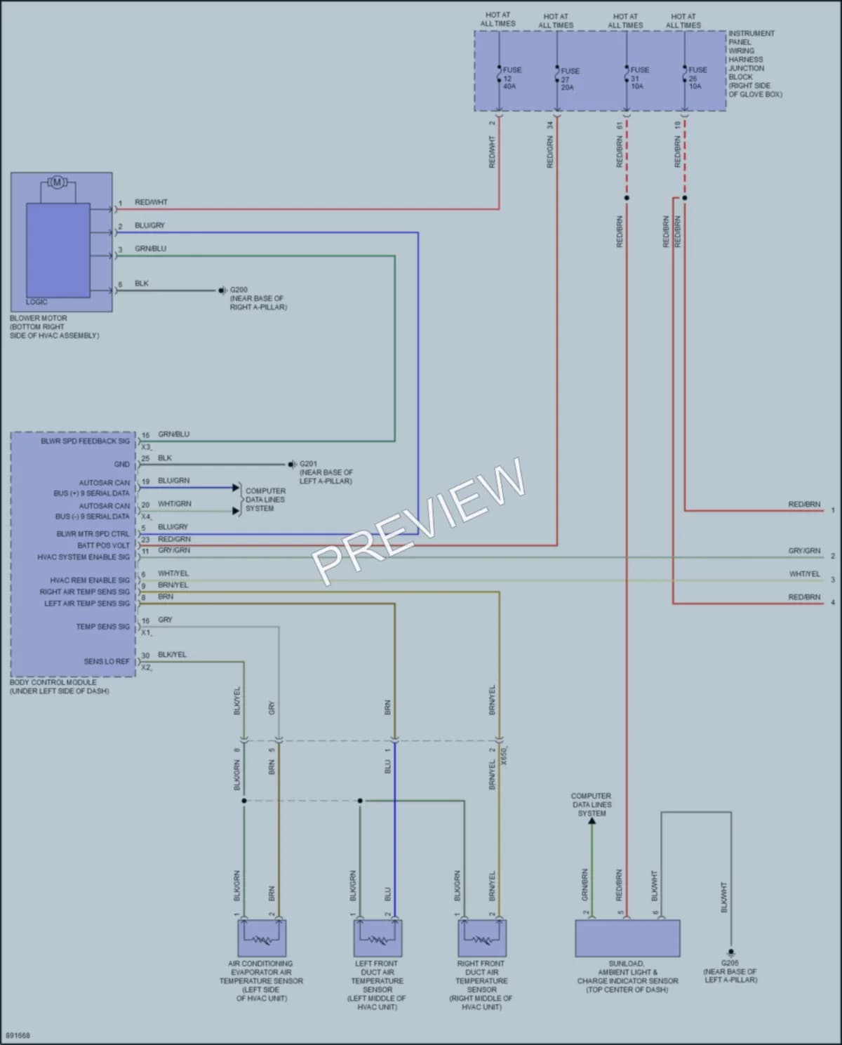 2006 Acura ZDXEV Air Conditioning wiring diagram preview