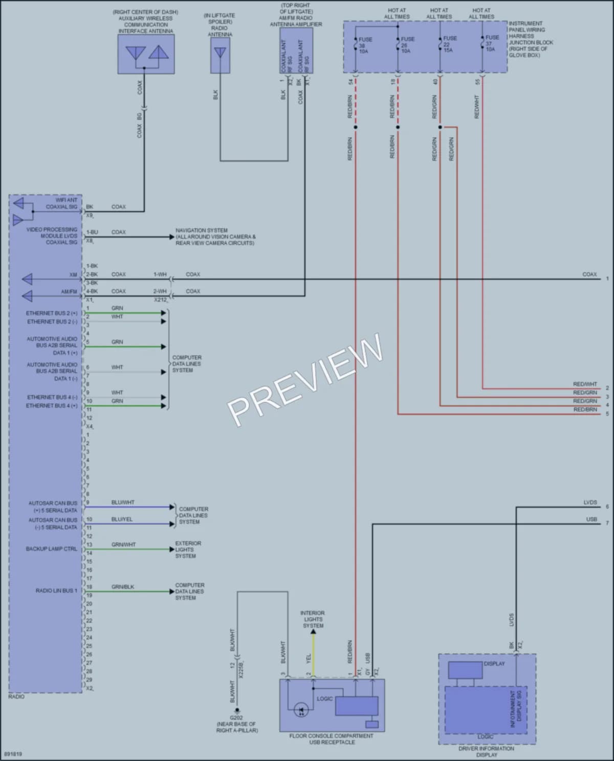 2006 Acura ZDXEV Radio wiring diagram preview
