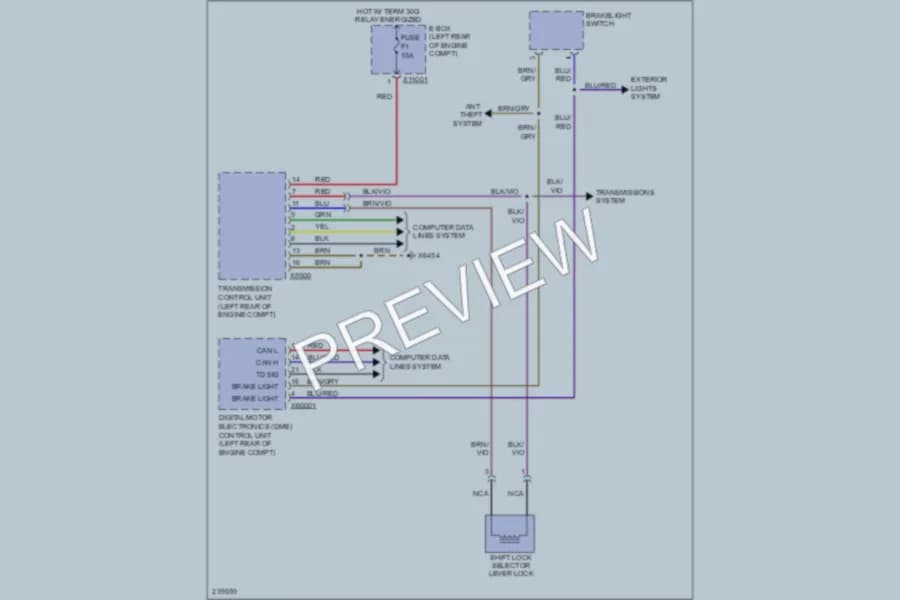 2006 BMW 330xi Shift Interlock wiring diagram preview