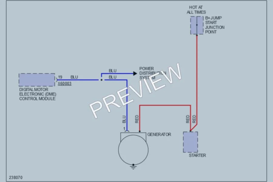 2006 BMW 525xi Starting Charging wiring diagram preview