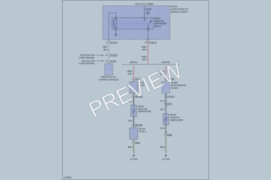 2006 BMW 530i Defoggers wiring diagram preview