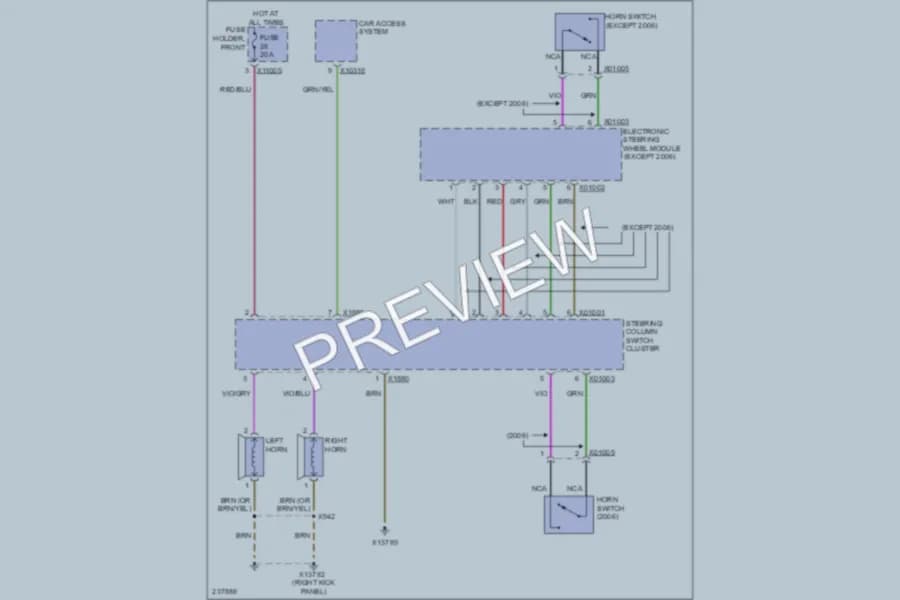 2006 BMW 530xi Horn wiring diagram preview
