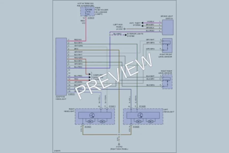 2006 BMW 650i Headlights wiring diagram preview