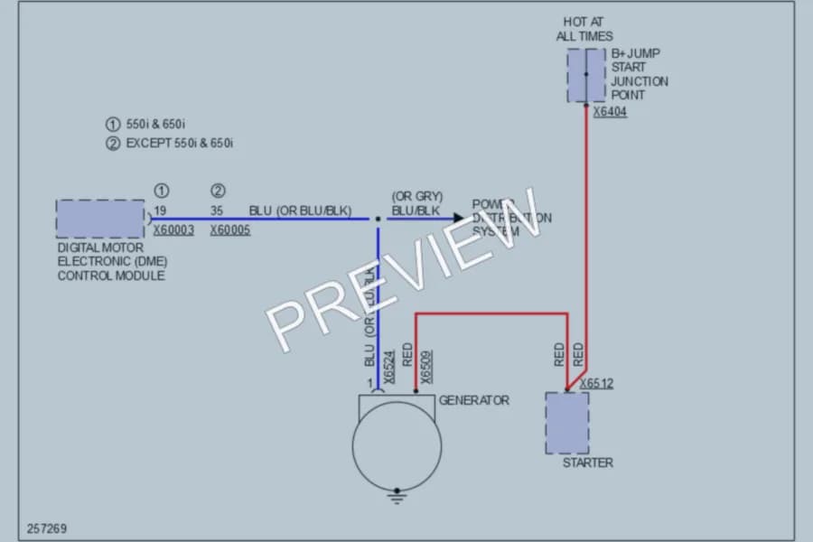 2006 BMW 650i Starting Charging wiring diagram preview
