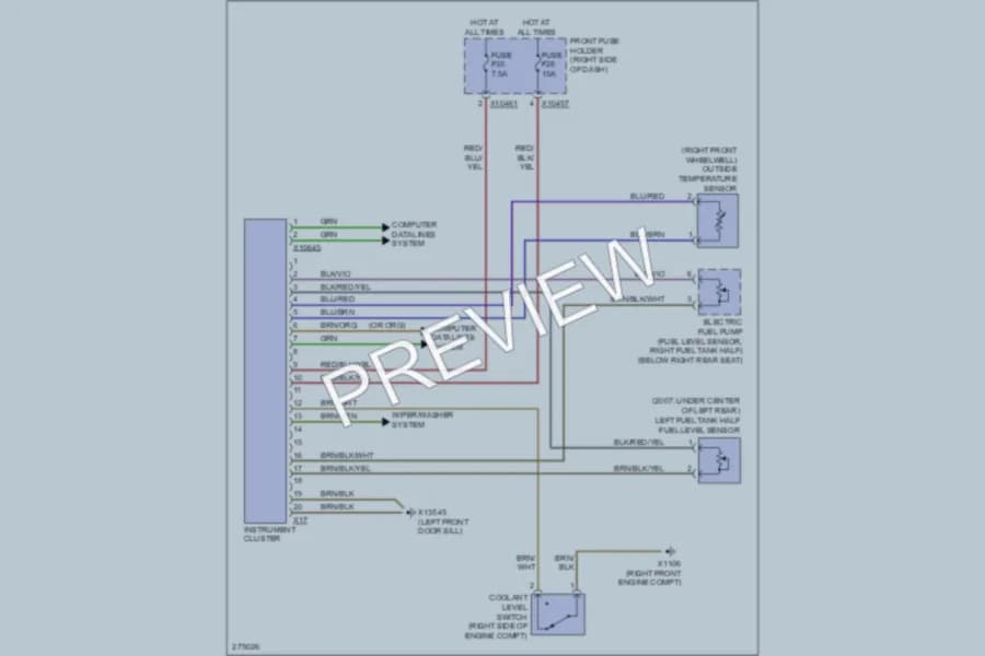 2006 BMW 750Li Instrument Cluster wiring diagram preview