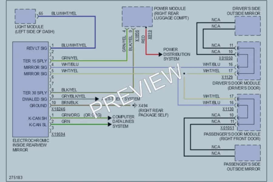 2006 BMW 760Li Power Mirrors wiring diagram preview