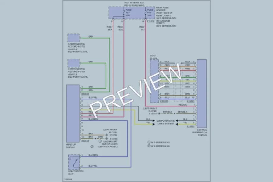 2006 BMW M6 Instrument Cluster wiring diagram preview