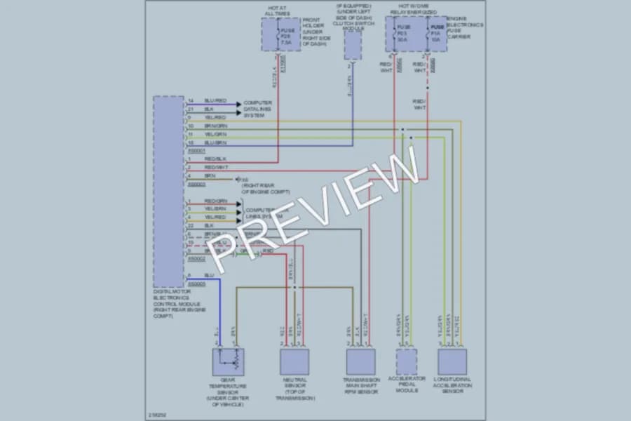 2006 BMW M6 Transmission wiring diagram preview