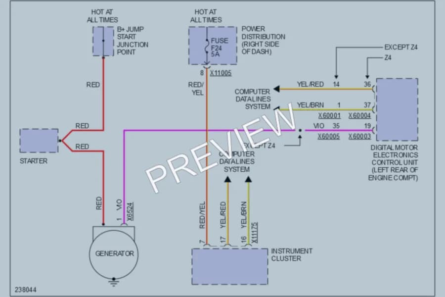 2006 BMW MCoupe Starting Charging wiring diagram preview