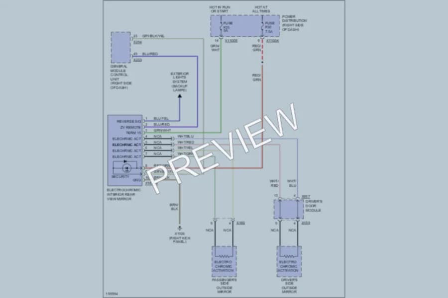 2006 BMW MRoadster Power Mirrors wiring diagram preview