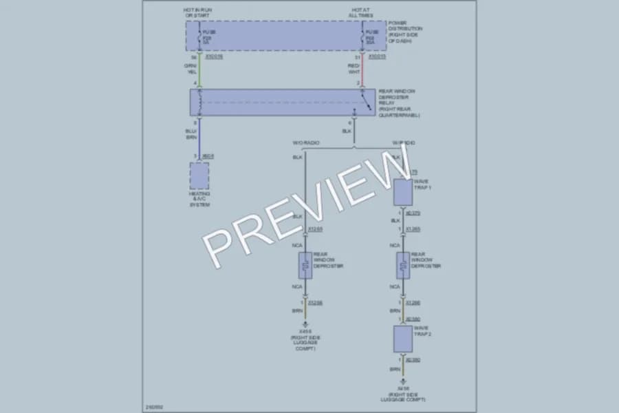 2006 BMW X3 Defoggers wiring diagram preview