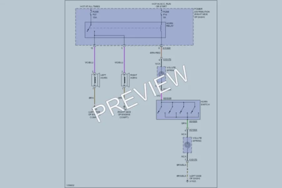 2006 BMW Z4 Horn wiring diagram preview