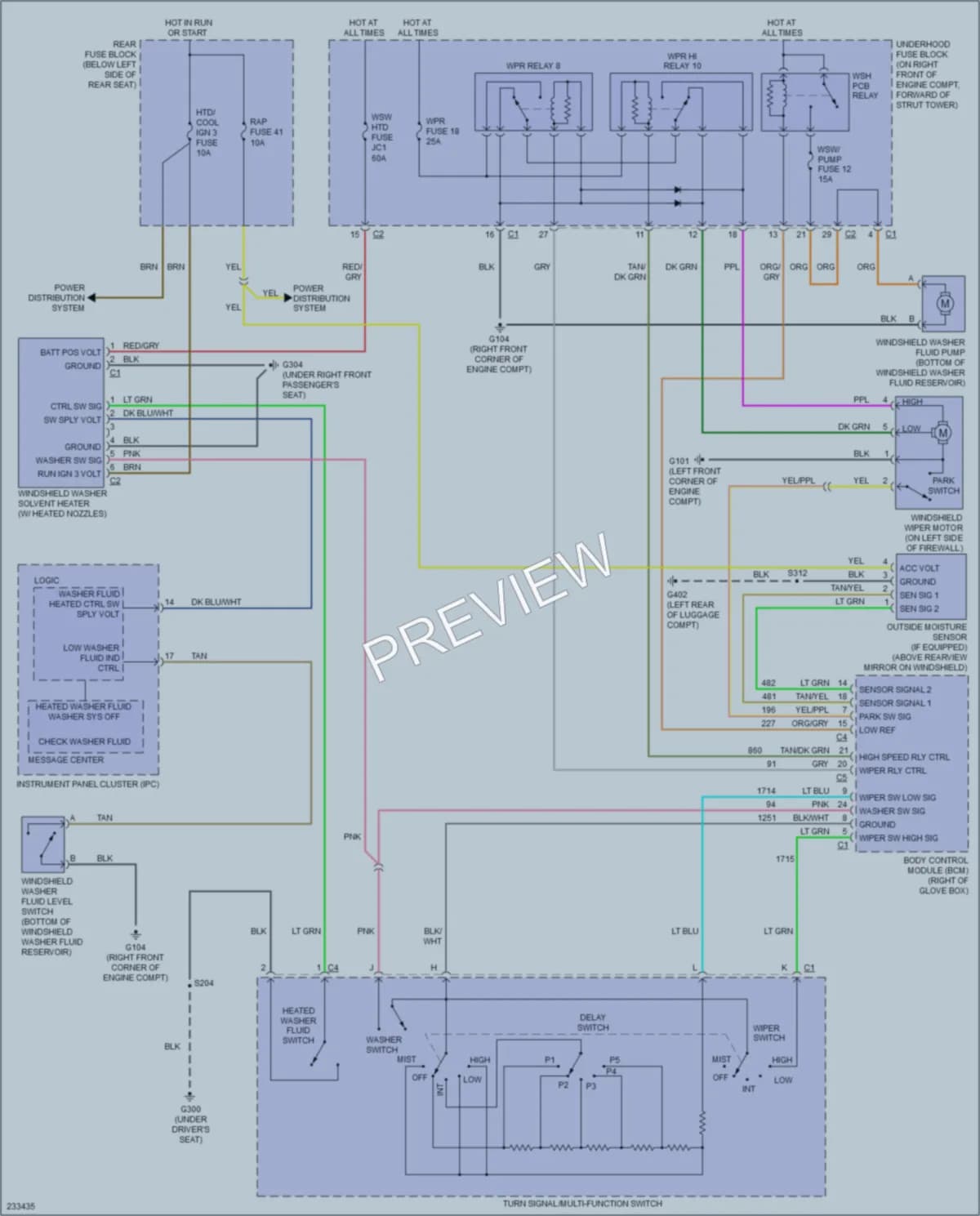 2006 Buick Lucerne Wiper Washer wiring diagram preview