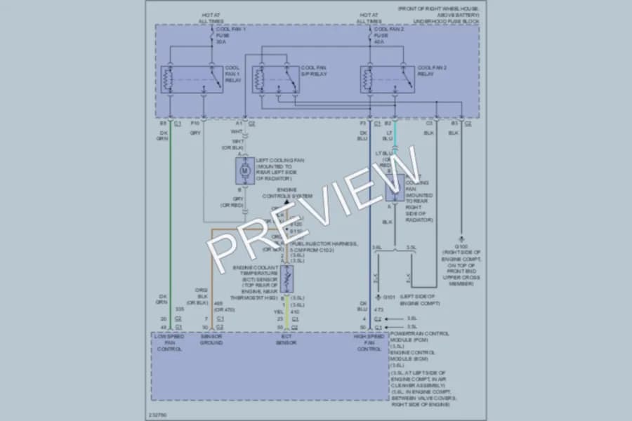 2006 Buick Rendezvous Cooling Fan wiring diagram preview