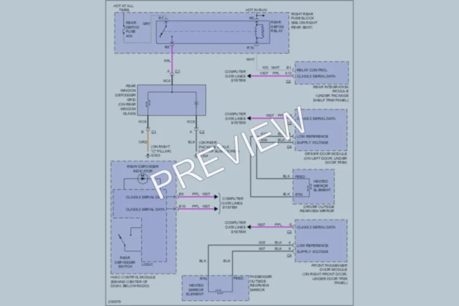 2006 Cadillac CTSV Defoggers wiring diagram preview