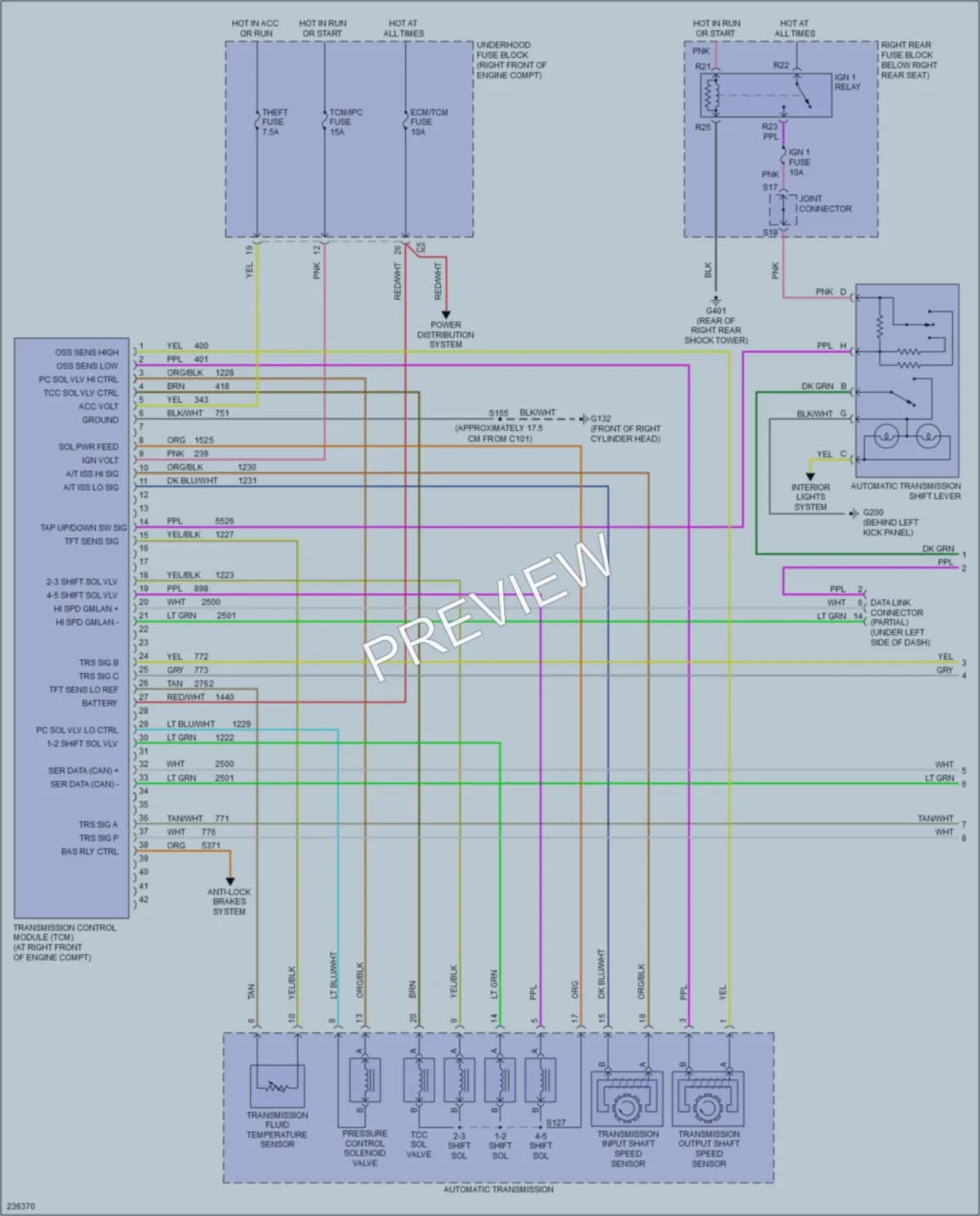 2006 Cadillac CTSV Transmission wiring diagram preview