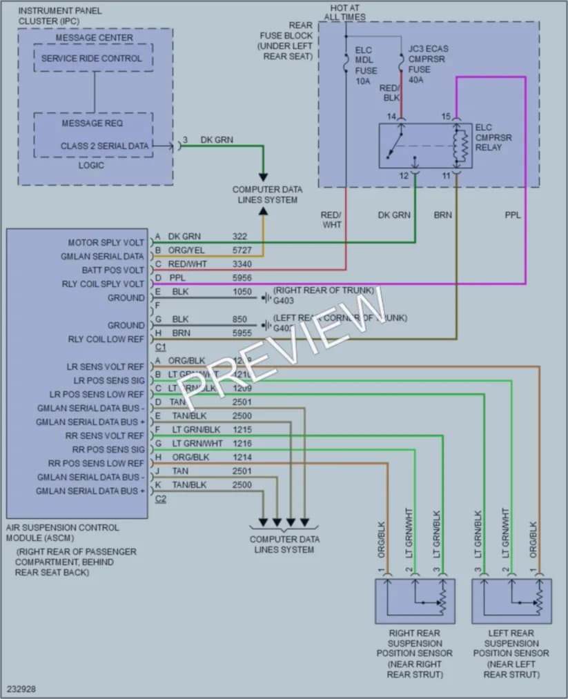 2006 Cadillac DTS Electronic Suspension wiring diagram preview